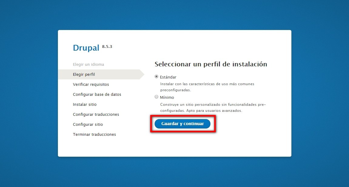 instalar drupal 8