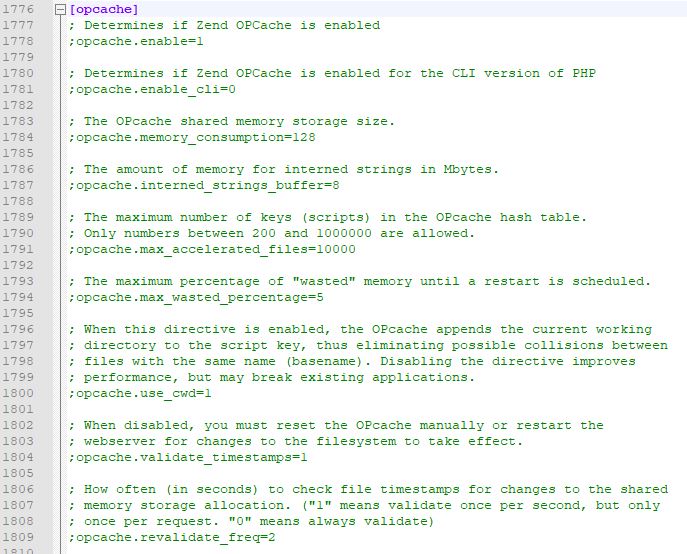 php opcode caching xampp