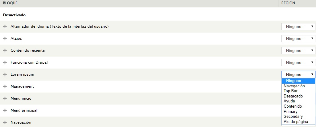 activar bloques en drupal 7
