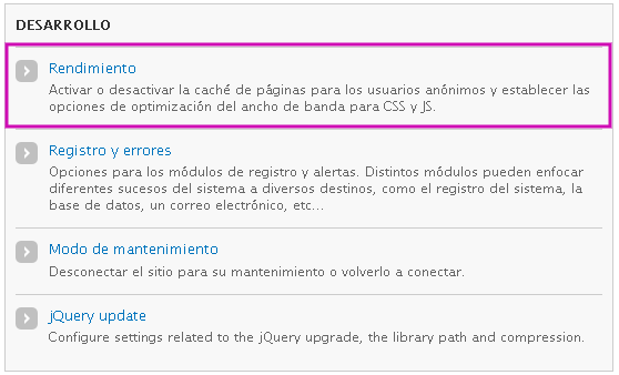 Activar caché en Drupal 7