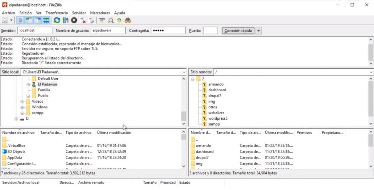 subir imagenes con filezilla